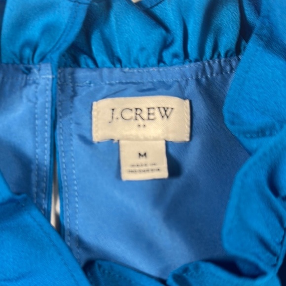 J. Crew Ruffled Blue Sleeveless Blouse - Picture 2 of 13